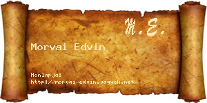Morvai Edvin névjegykártya